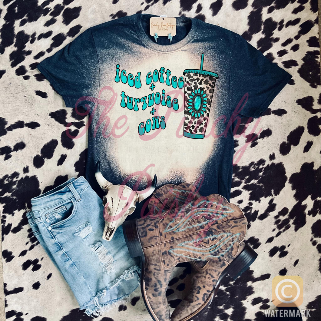 Coffee, Turquoise & Cattle graphic tee