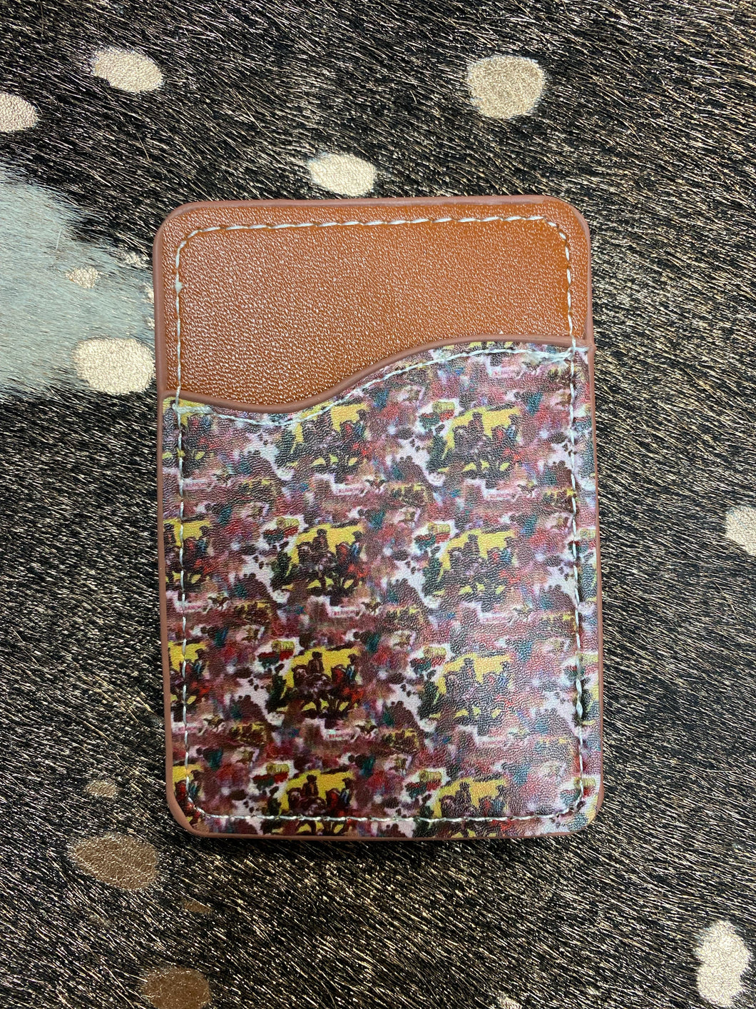 Western collage phone wallet