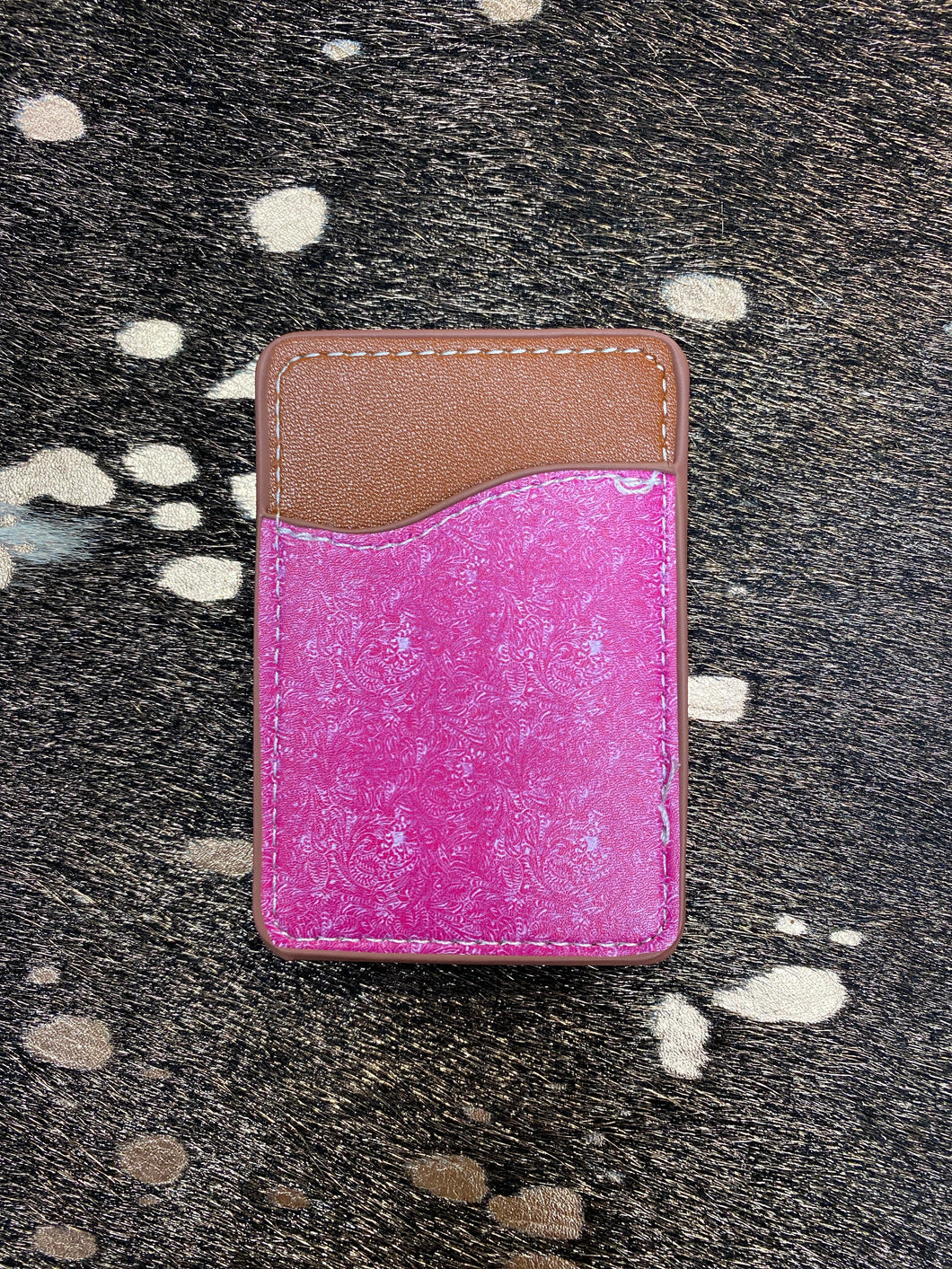 Pink tooled phone wallet